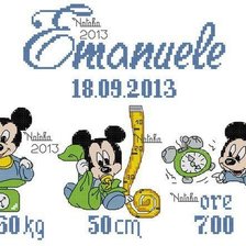 Схема вышивки «Метрика Микки Маус»