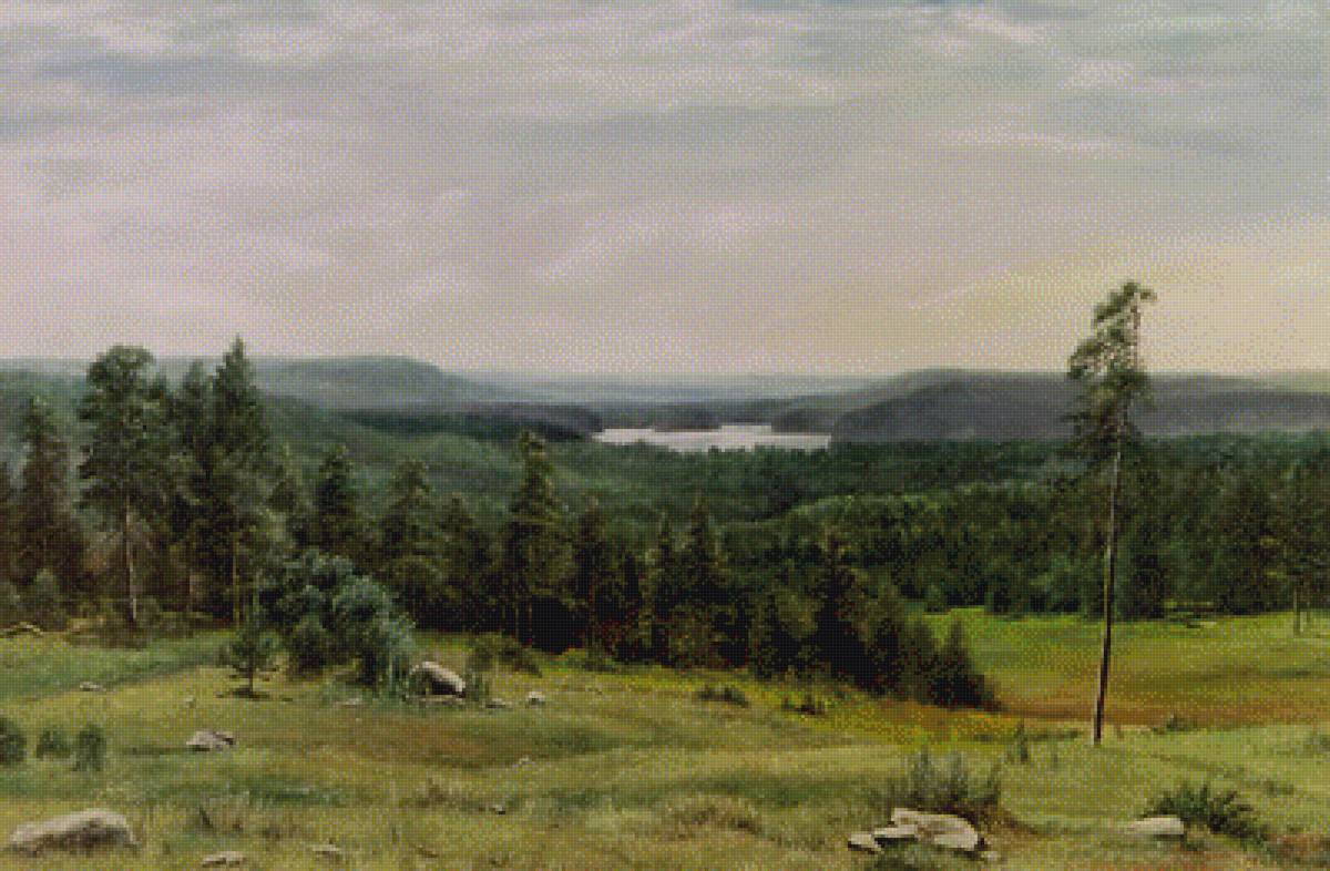 Шишкин "Лесные дали" - природа, пейзаж, шишкин, лес, траа, поле, деревья, художник - предпросмотр