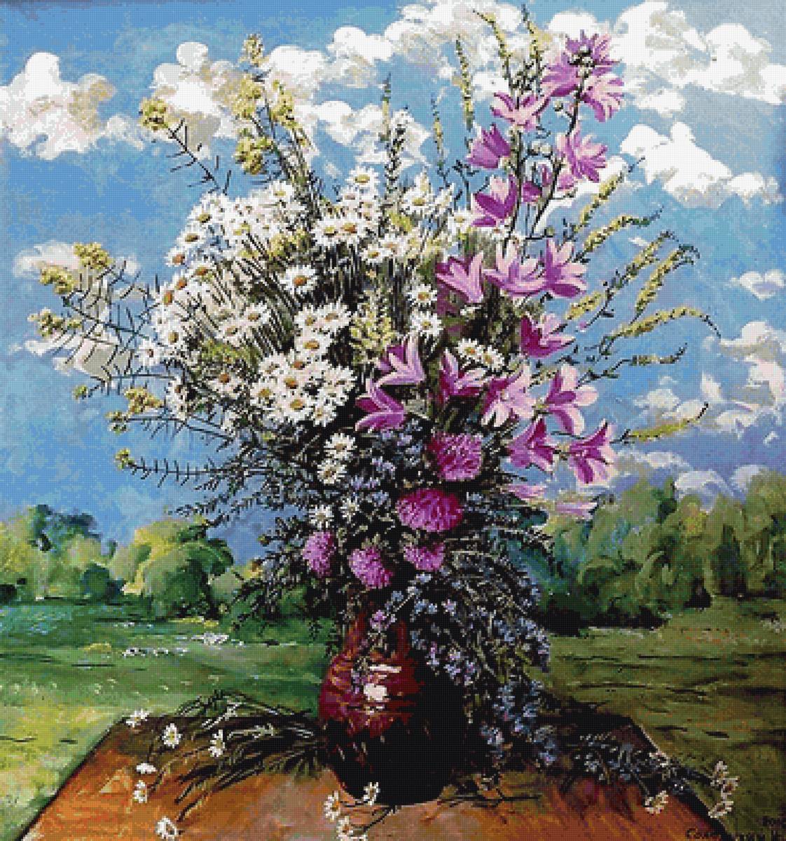 Летний букет - натюрморт, цветы - предпросмотр