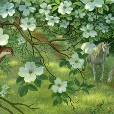 Схема вышивки «Пара единорогов»