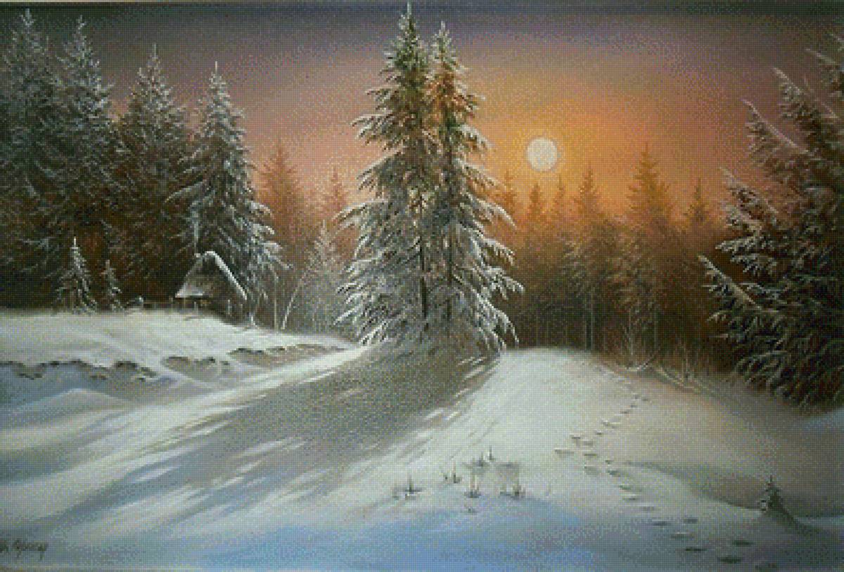 зимний пейзаж - зима - предпросмотр