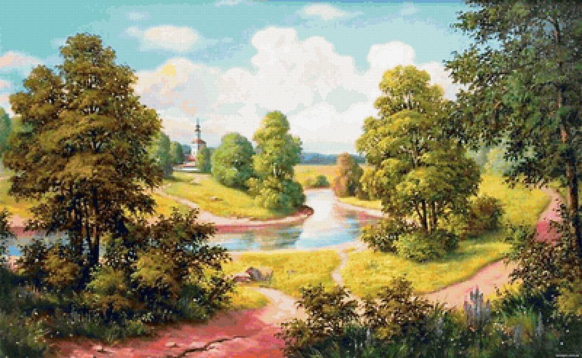 №1642441 - пейзаж, природа, лето, картина - предпросмотр