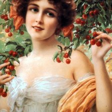 Схема вышивки «Девушка в саду»