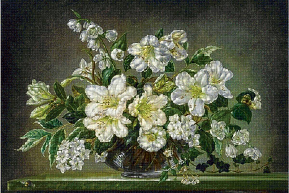 Белые цветы. - предпросмотр