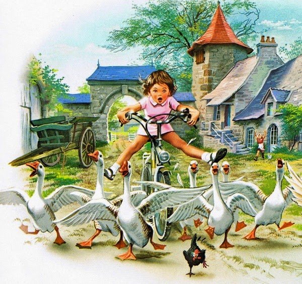 на велосипеде - картина, природа, люди - оригинал