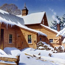 зима в деревне