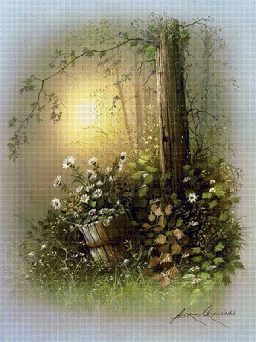 Пейзаж - вышивка крестиком - предпросмотр