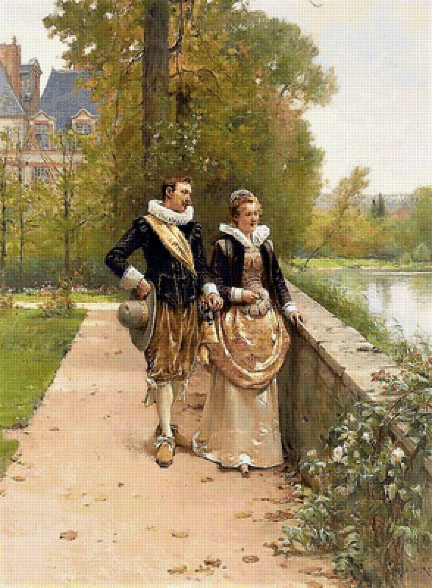 Прогулка - люди, картина, живопись - предпросмотр