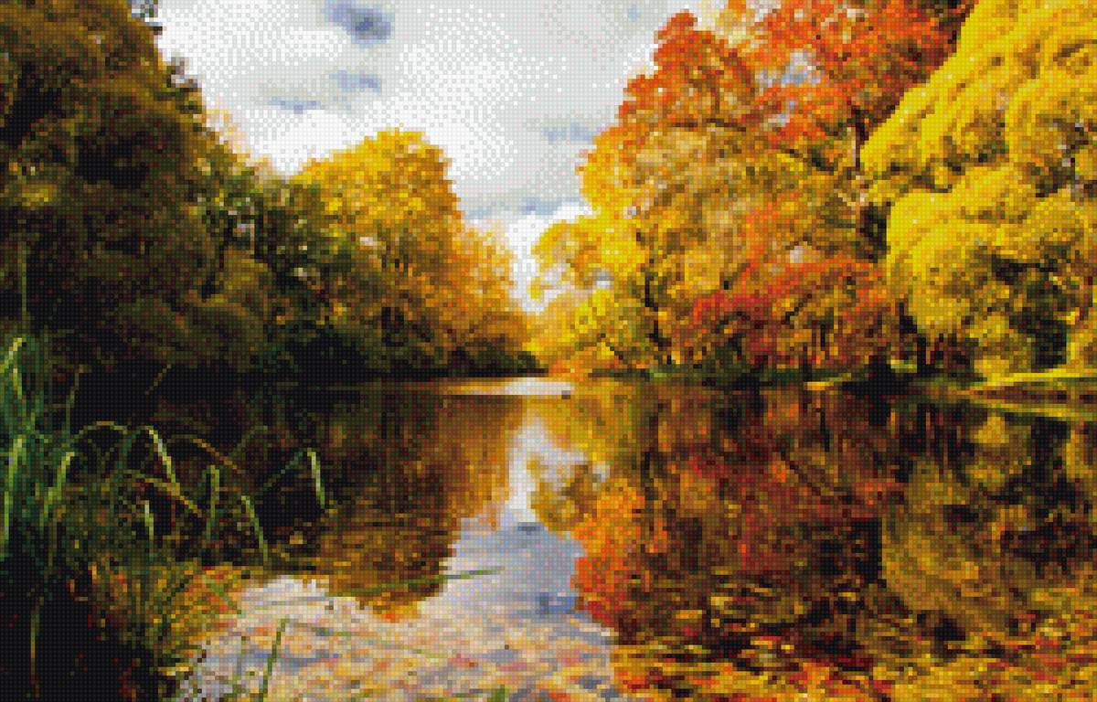 Осенний пруд - река, парк, россия, осень, пруд - предпросмотр