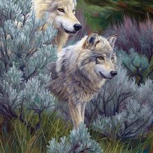 Схема вышивки «Волки»