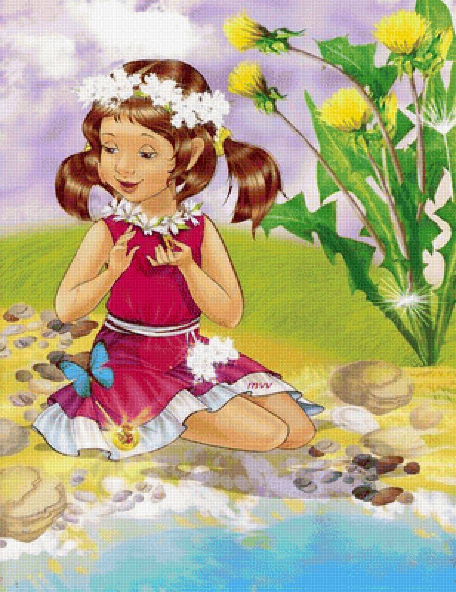 летняя картина - люди, природа, картина - предпросмотр