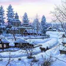 Схема вышивки «Короткий зимний день»