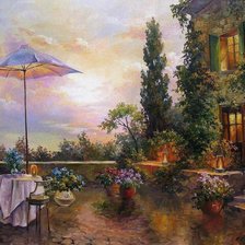 Схема вышивки «Во дворике»