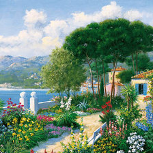 Схема вышивки «домик у моря  Peter Motz»