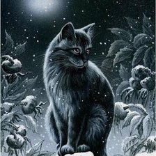 Схема вышивки «Котик»