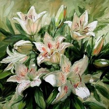 Схема вышивки «БЕЛЫЕ ЛИЛИИ»