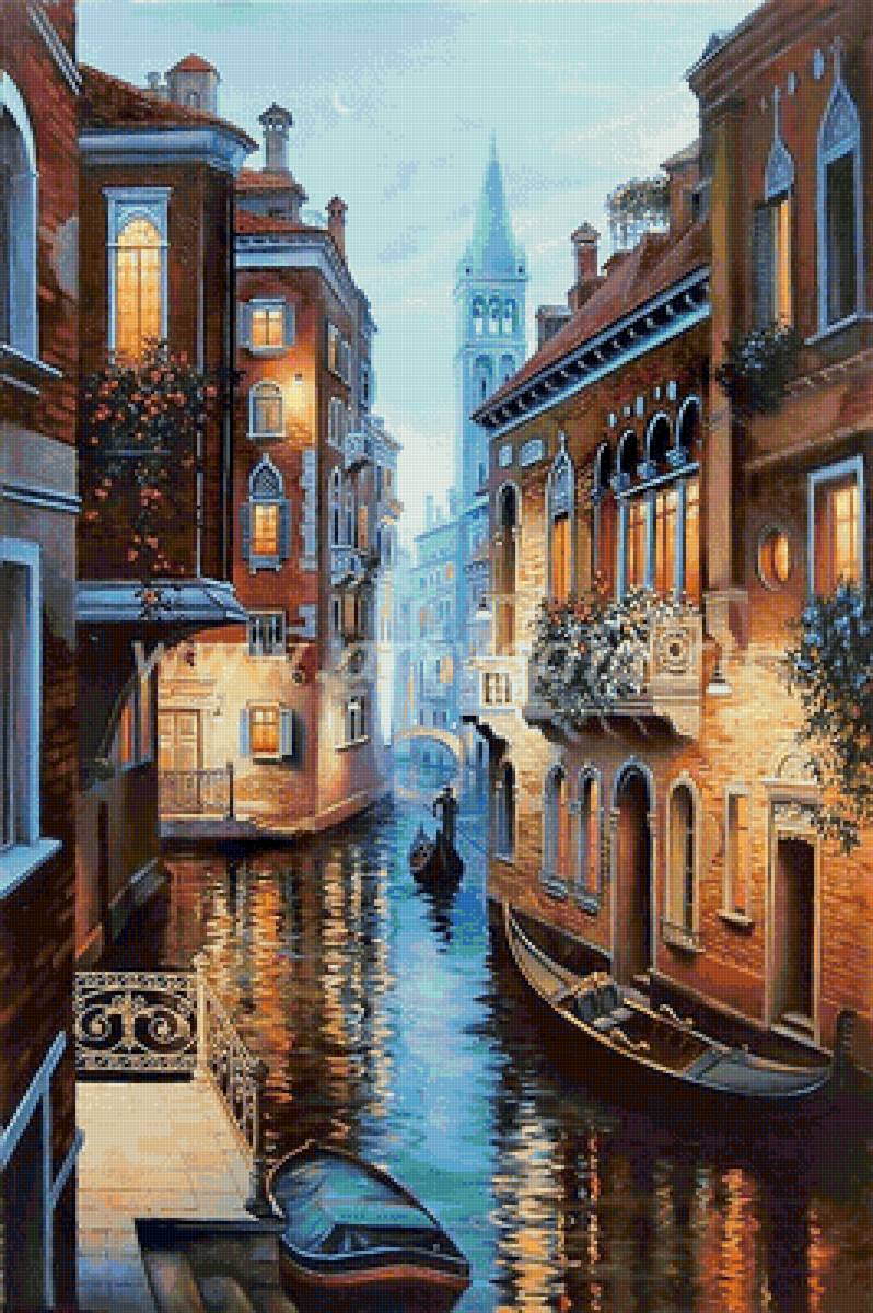 Улочка - картина, живопись, люди - предпросмотр