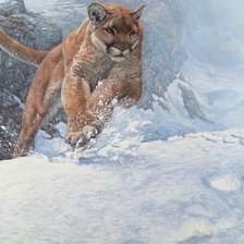 Схема вышивки «зимой в горах»