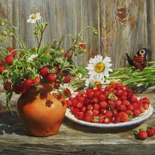 Схема вышивки «НАТЮРМОРТ С КЛУБНИКОЙ»