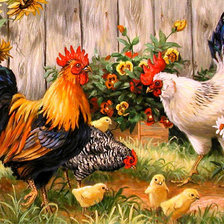 Схема вышивки «Петухи»
