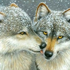 Схема вышивки «Снежные волки»