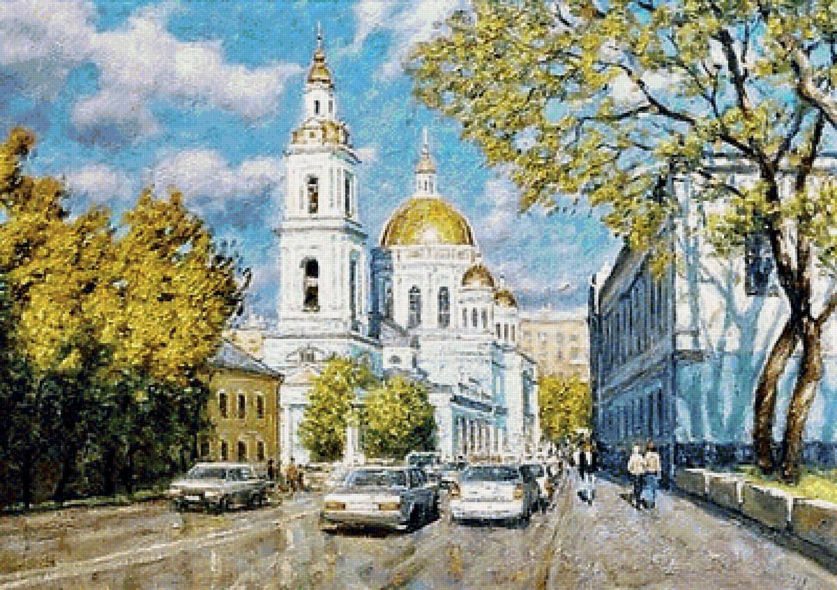 Спартаковская улицаМосквы - город, живопись, картина - предпросмотр