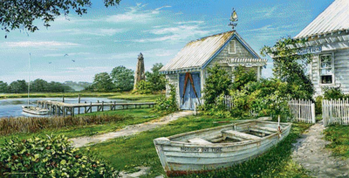 летний пейзаж - картина, пейзаж, природа - предпросмотр