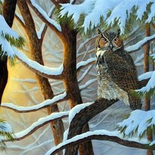 Схема вышивки «в зимнем лесу»