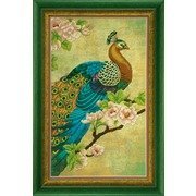 Схема вышивки «Зеленый павлин»