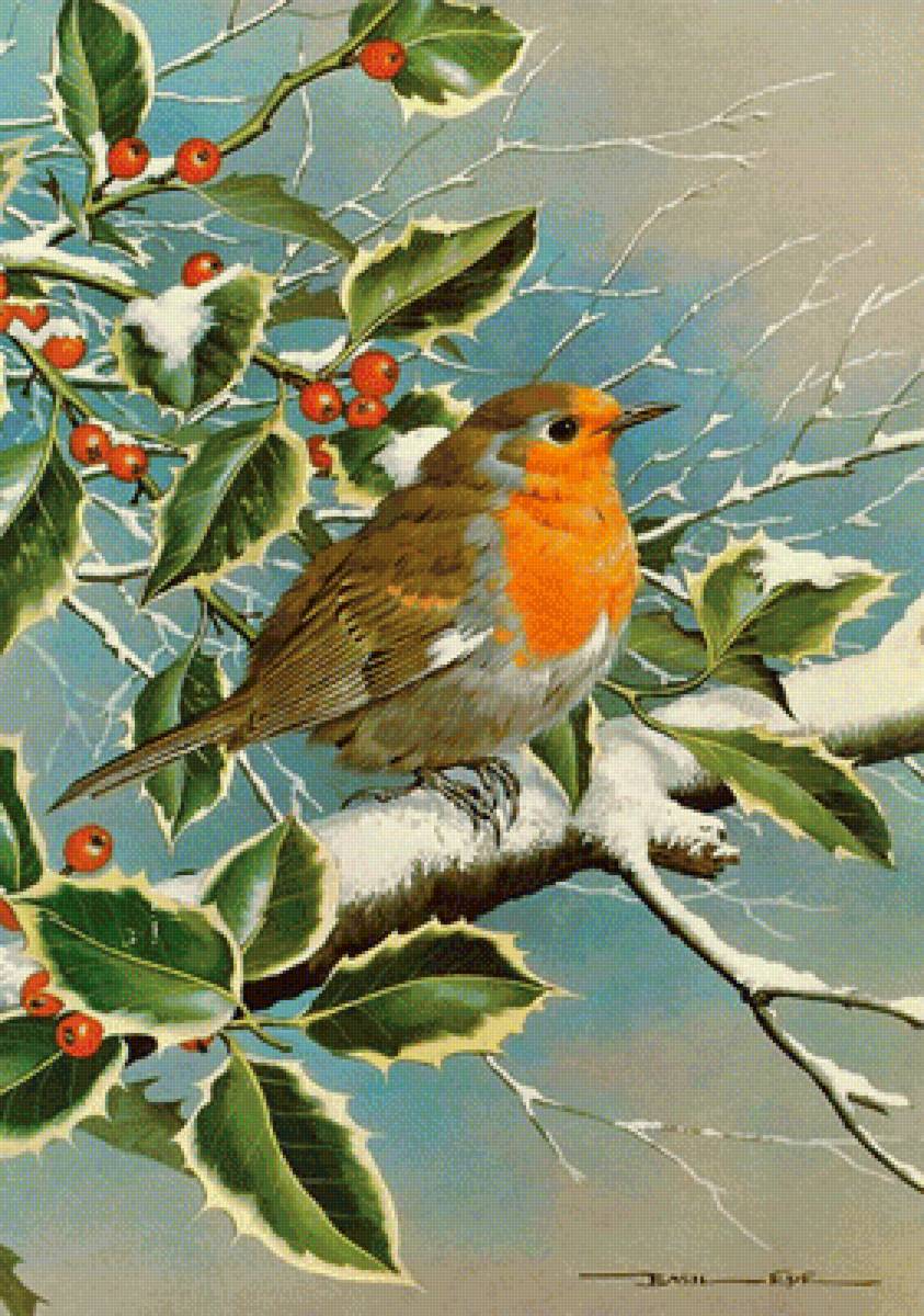 снегирь - природа, пейзаж, зима - предпросмотр