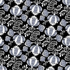 Схема вышивки «цветы на черном (жостовская роспись)»