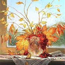 Рябина на окне