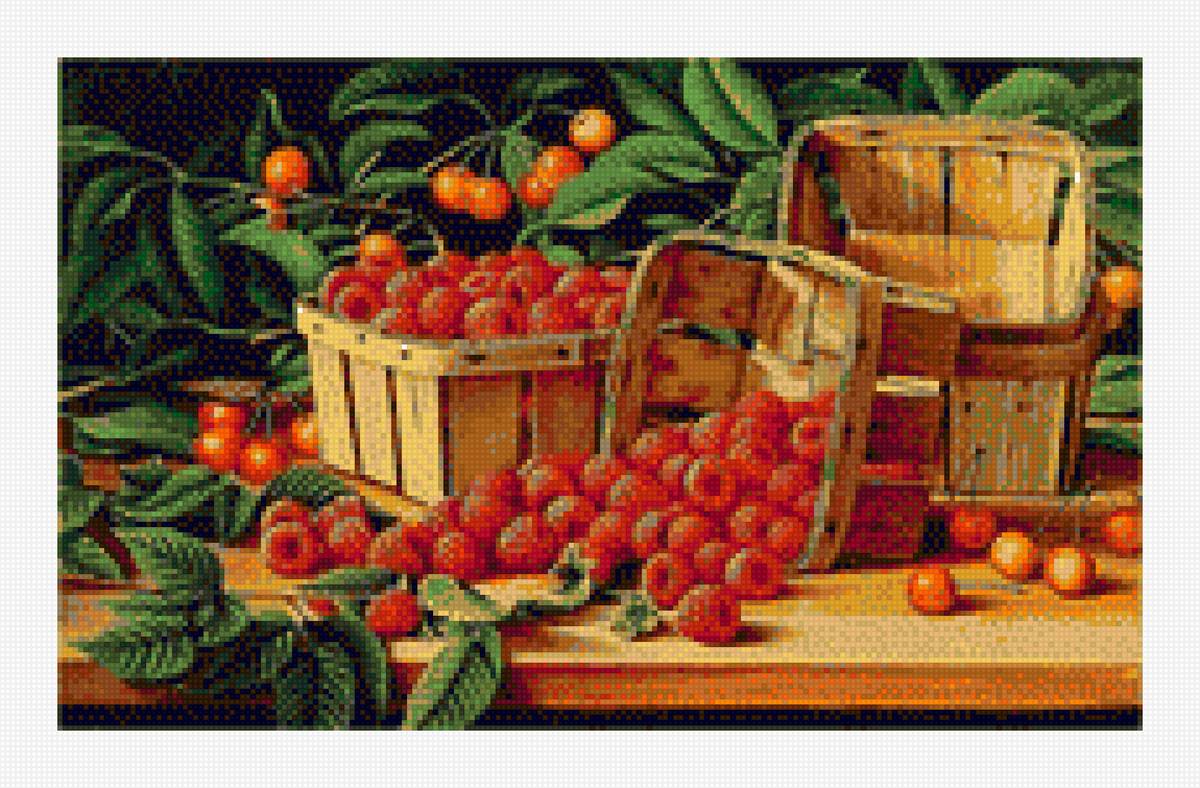 рассыпавшаяся малина - ящики, малина, обилие, вкусно - предпросмотр