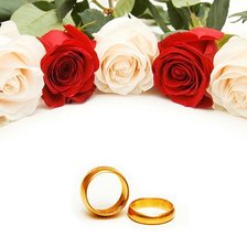 Схема вышивки «Обручальные кольца с розой 2»