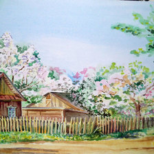 Схема вышивки «ДОМИК В ДЕРЕВНЕ»