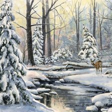 Схема вышивки «у зимнего ручья»