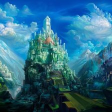 Схема вышивки «замок в горах»