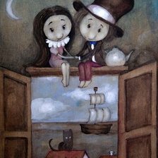 Схема вышивки «романтичный парень и девушка»