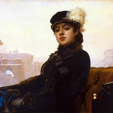 Схема вышивки «Портрет "Неизвестной" художника Крамского»