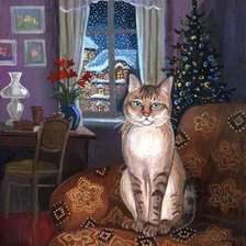 Схема вышивки «Кот»