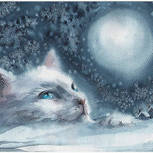 Схема вышивки «снежный кот»