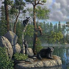 Схема вышивки «медведи»