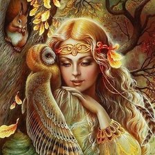 Схема вышивки «девушка осень»