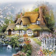 Схема вышивки «Сказочный домик»