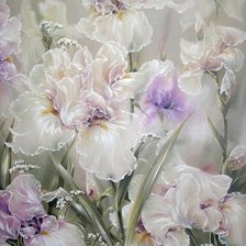 Схема вышивки «Белые ирисы»