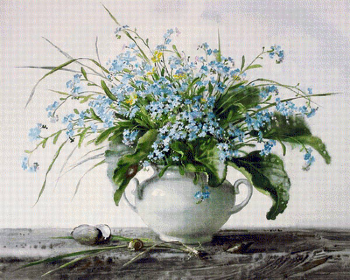 НАТЮРМОРТ С НЕЗАБУТКАМИ - натюрморт с незабутками - предпросмотр