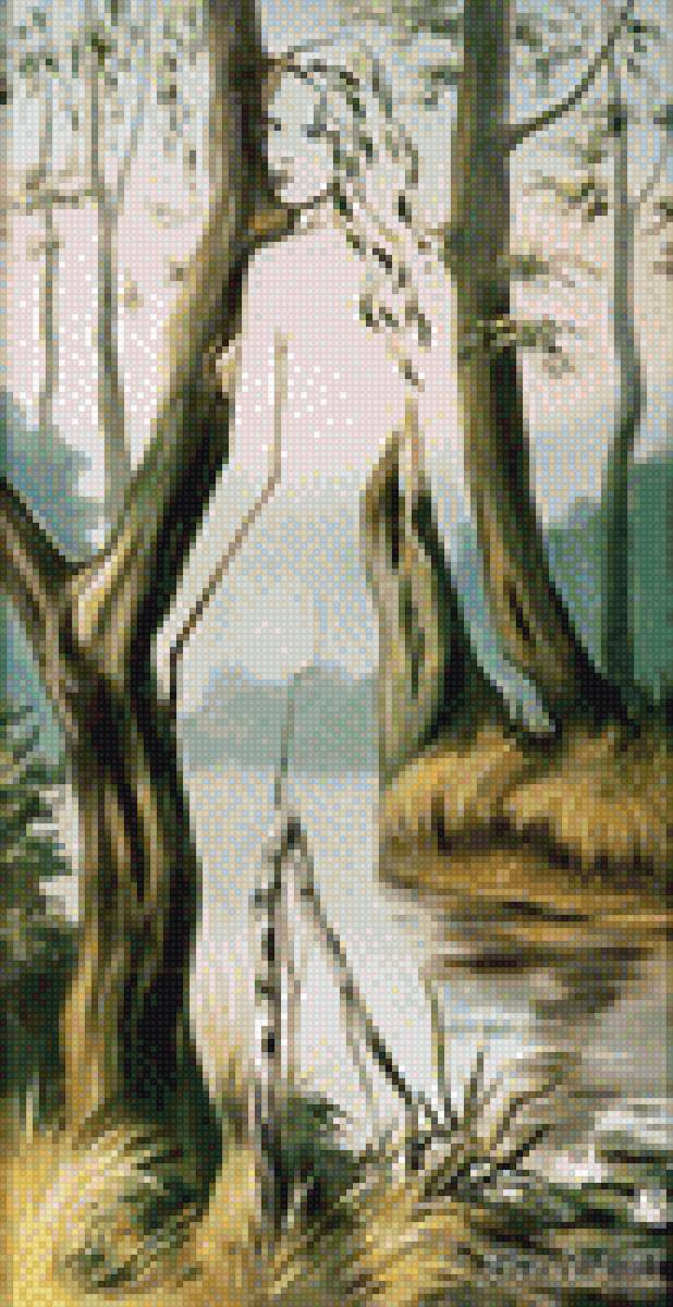 Берегиня - вода, деревья, девушка, природа - предпросмотр