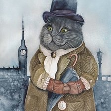 Схема вышивки «Кот джентельмен»