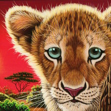 Схема вышивки «тигренок»