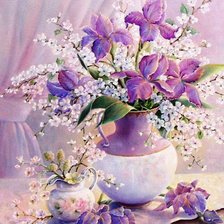 Схема вышивки «ирисы»